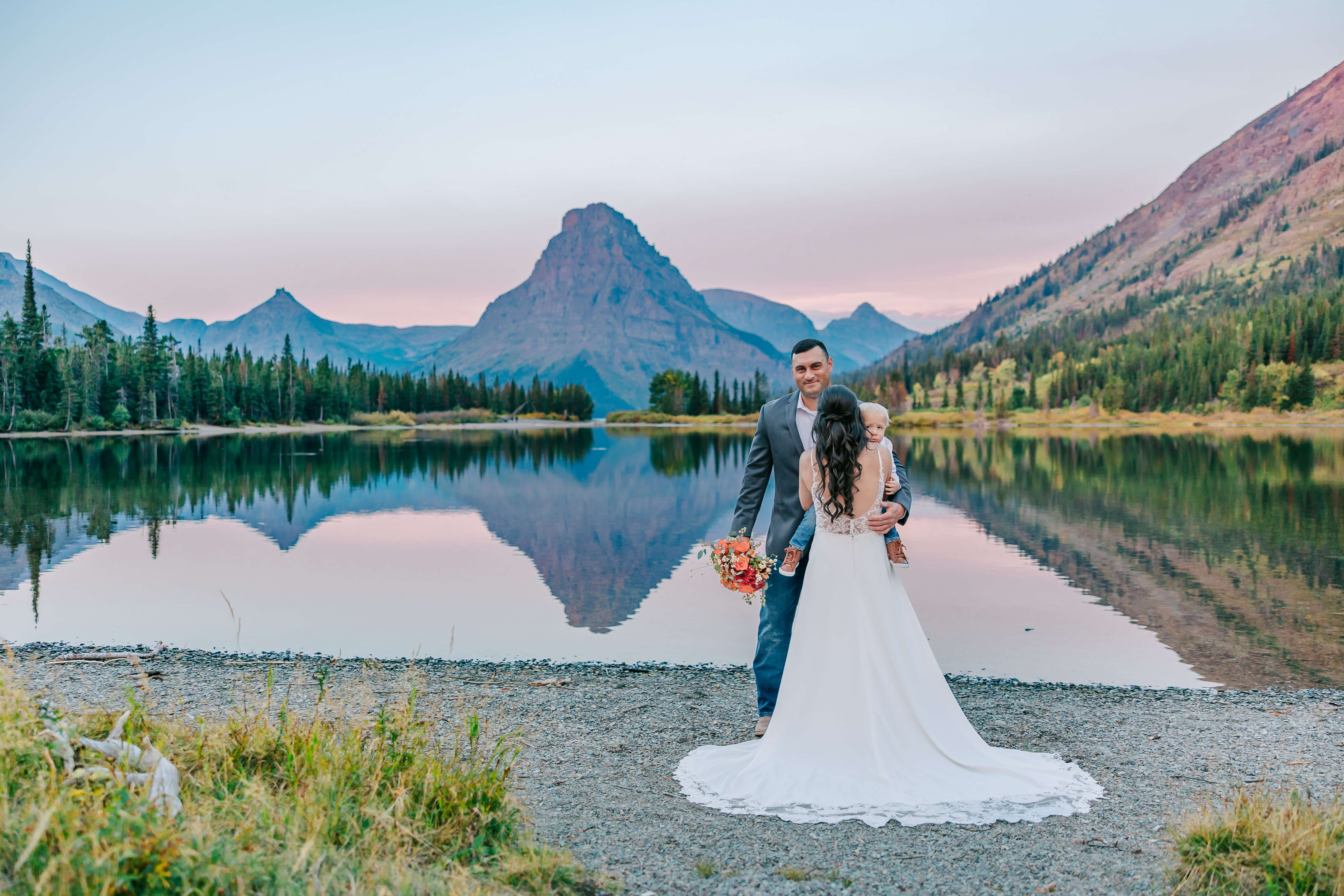Pray Lake Sunrise elopement at Glacier National Park - ktayphotos.com
